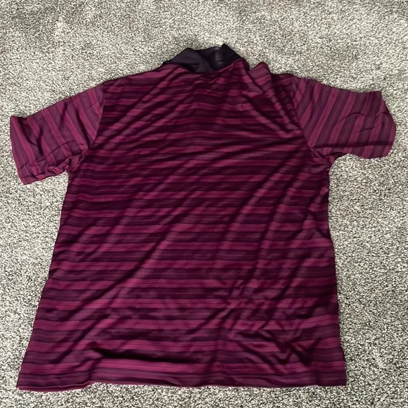 NWOT PGA Tour Airflux Purple Stripes Men’s Polo Golf Shirt Top Collared XL - Picture 4 of 4